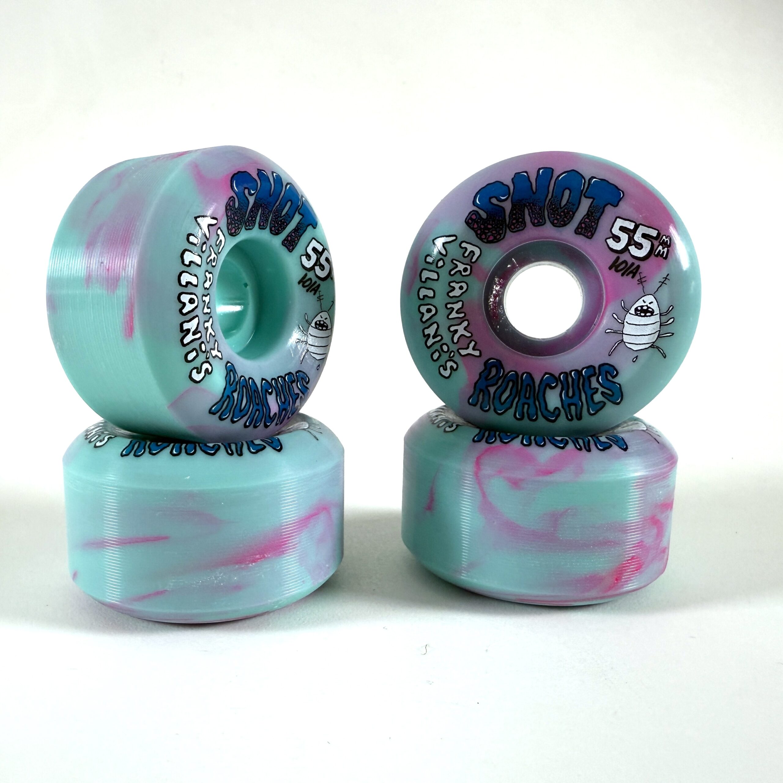SNOT - FRANKY VILLANI ROACHES 55MM 101A BLUE SWIRL CONICAL WHEELS - Image 2